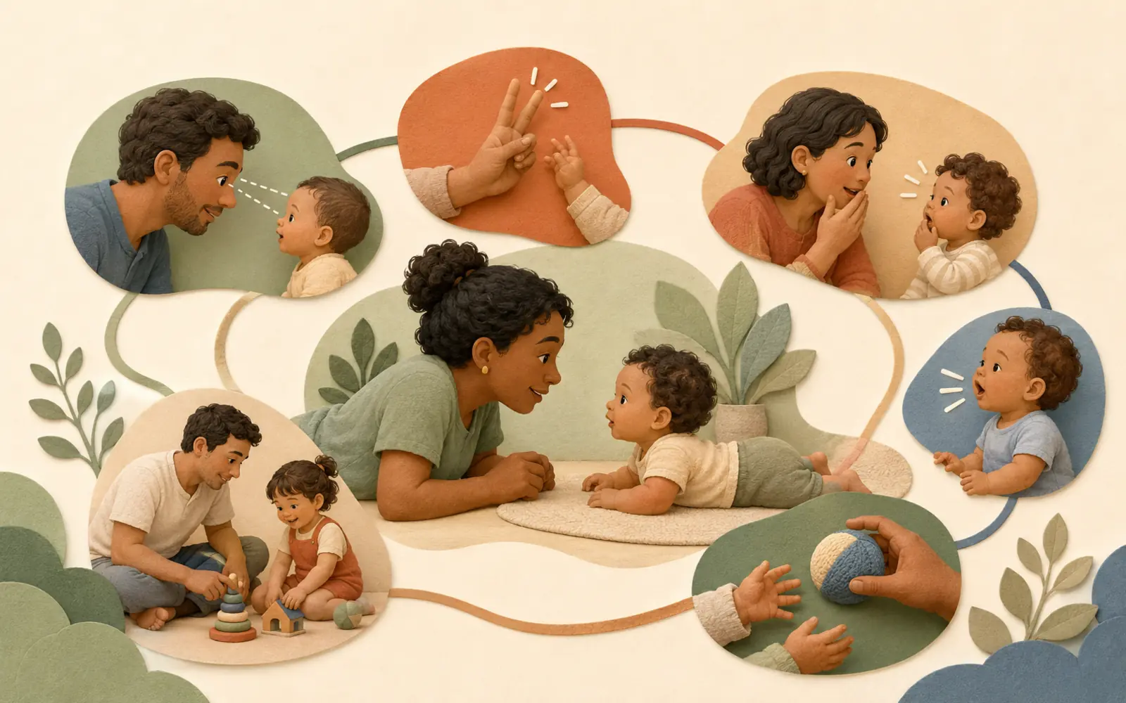 Mapa visual de formas iniciais de comunicação do bebê