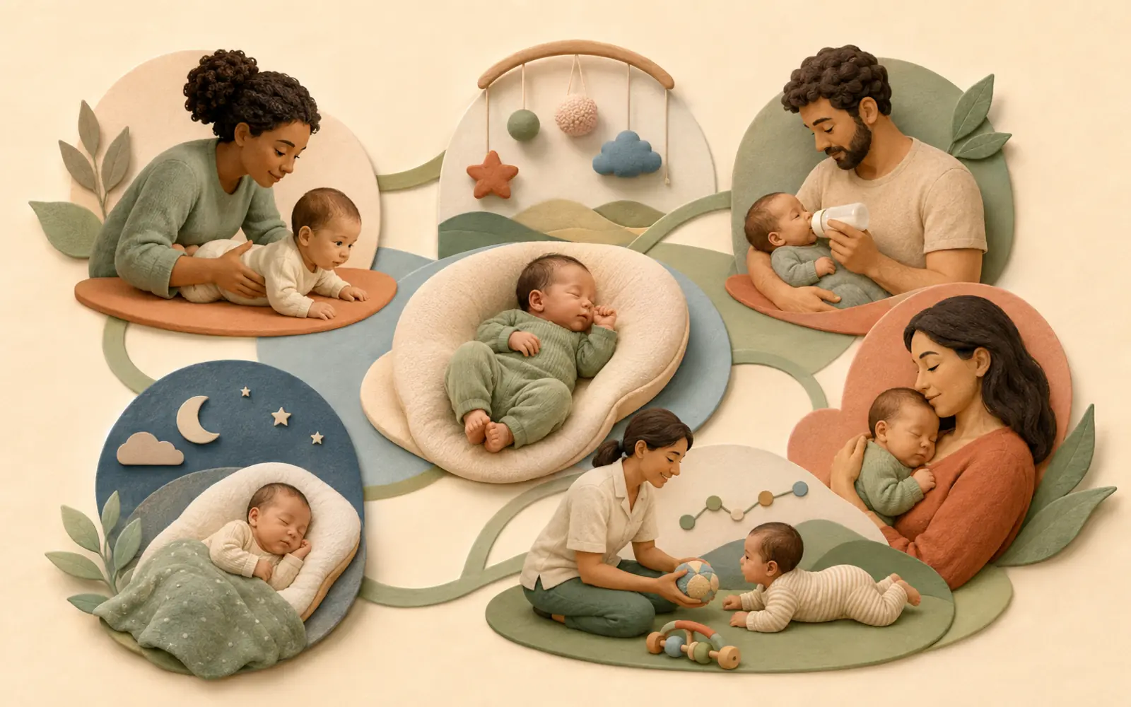 Mapa visual de aspectos observados no desenvolvimento de bebês prematuros