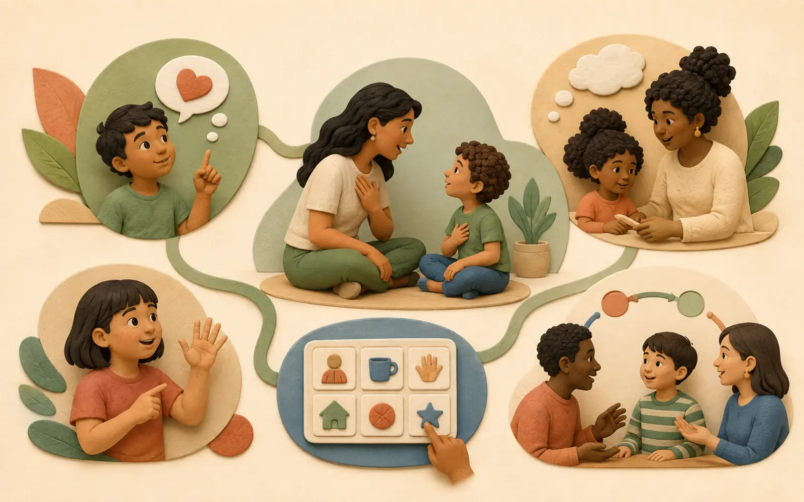 Mapa visual de formas de comunicação no autismo