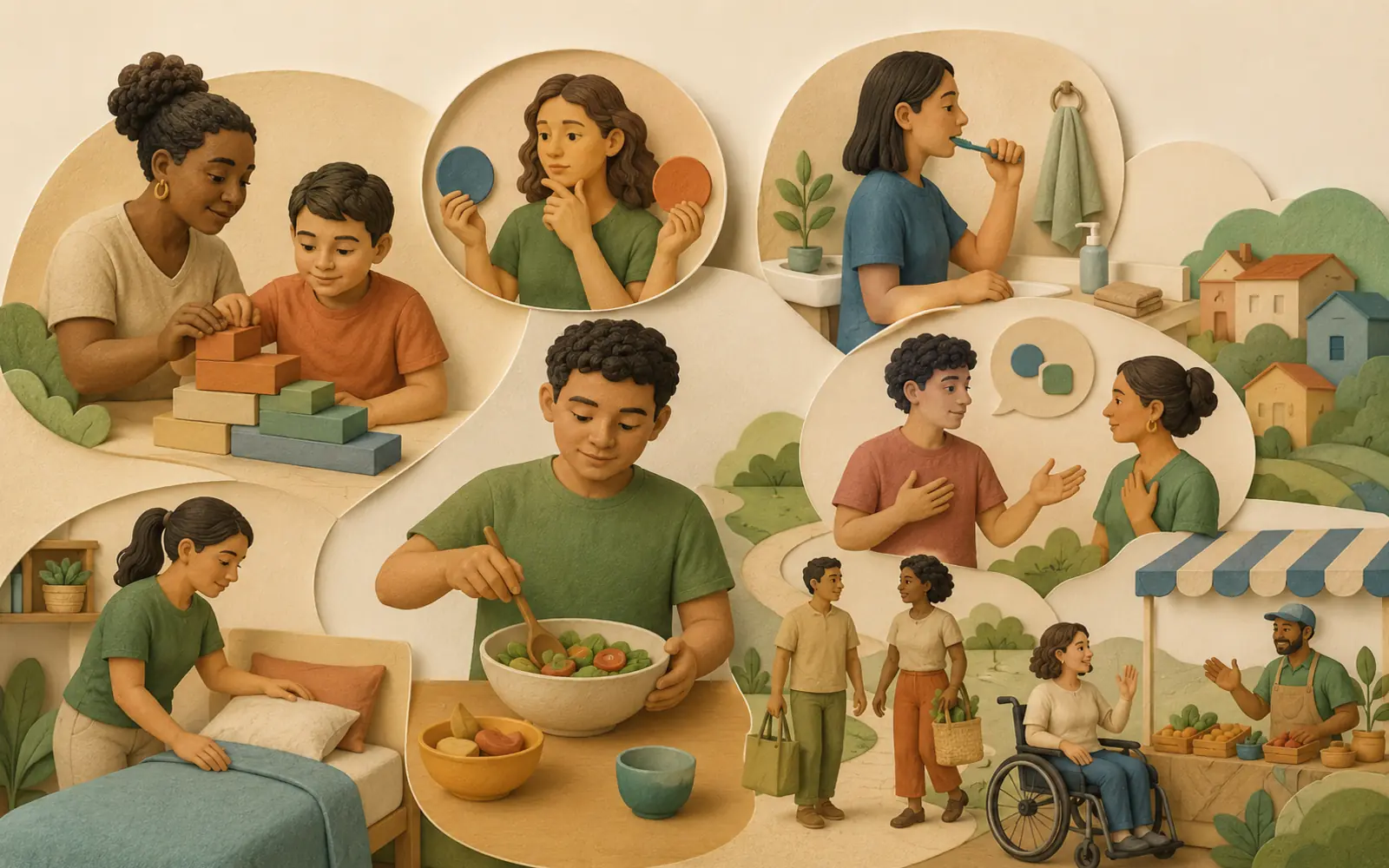 Mapa visual de apoios à autonomia na deficiência intelectual