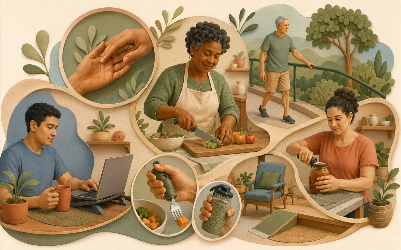 Ilustração sobre estratégias funcionais para neuropatia periférica